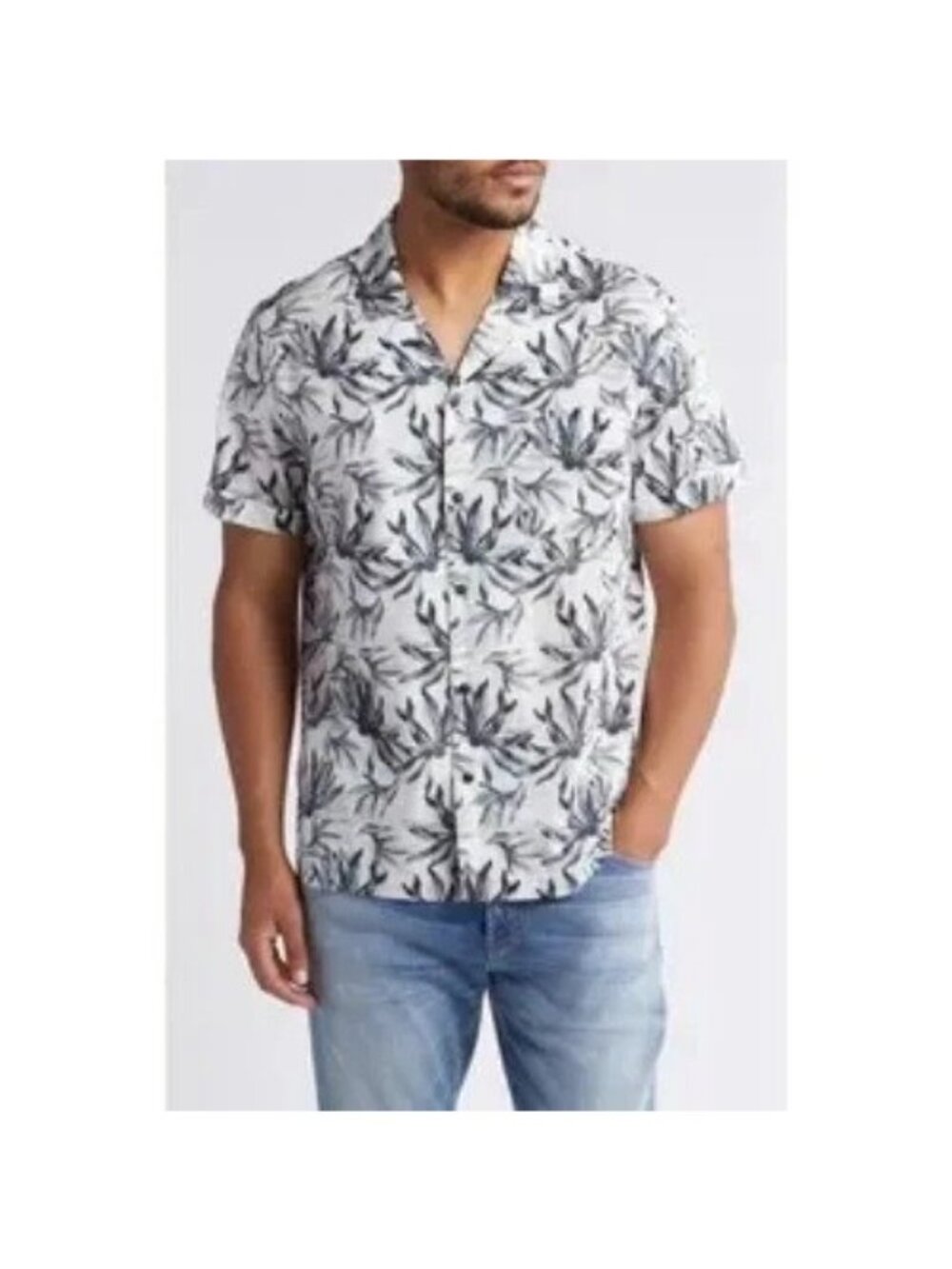 Rails Men’s  Medium Moreno Watercolor Daisy Camp Front Button Shirt NEW